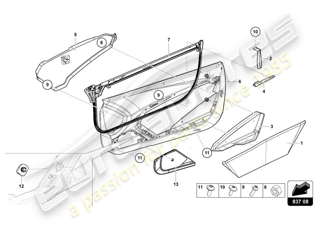 a part diagram from the lamborghini centenario parts catalogue