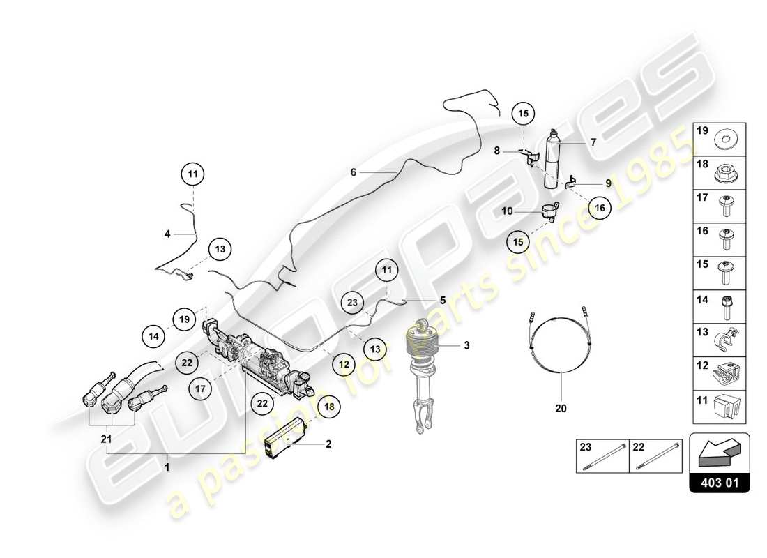 lamborghini lp580-2 spyder (2016) lifting device part diagram