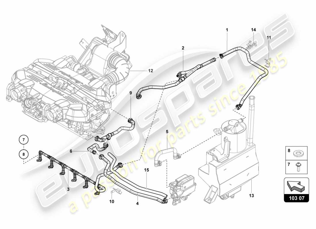 lamborghini lp700-4 coupe (2012) ventilation for cylinder head cover from vin cla00325 parts diagram