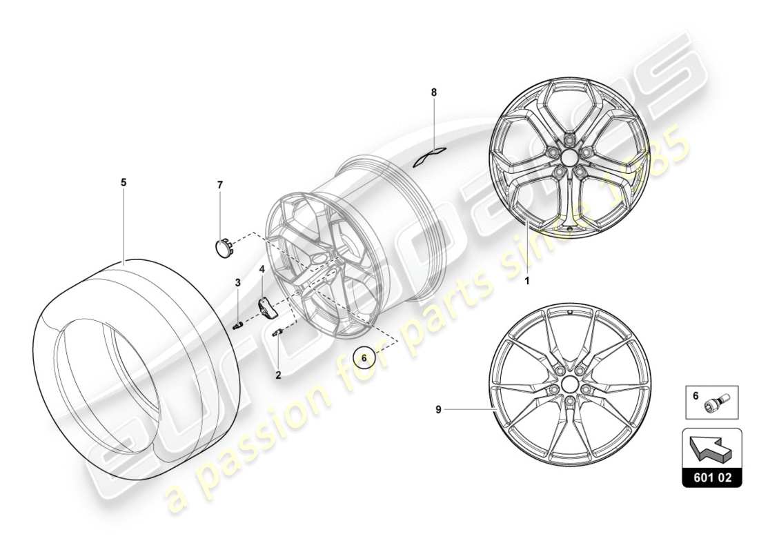 lamborghini lp700-4 coupe (2012) wheels/tyres rear parts diagram