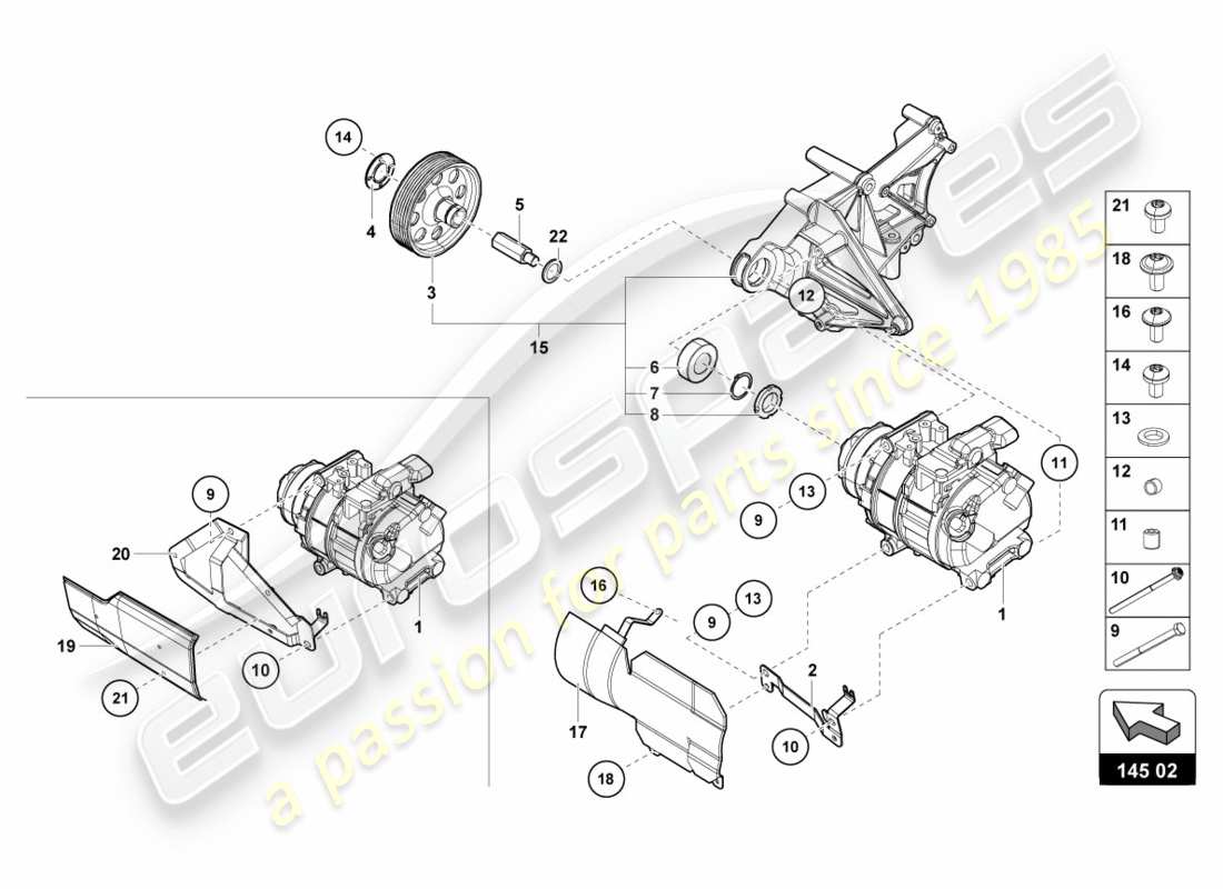 lamborghini lp700-4 coupe (2012) a/c compressor parts diagram