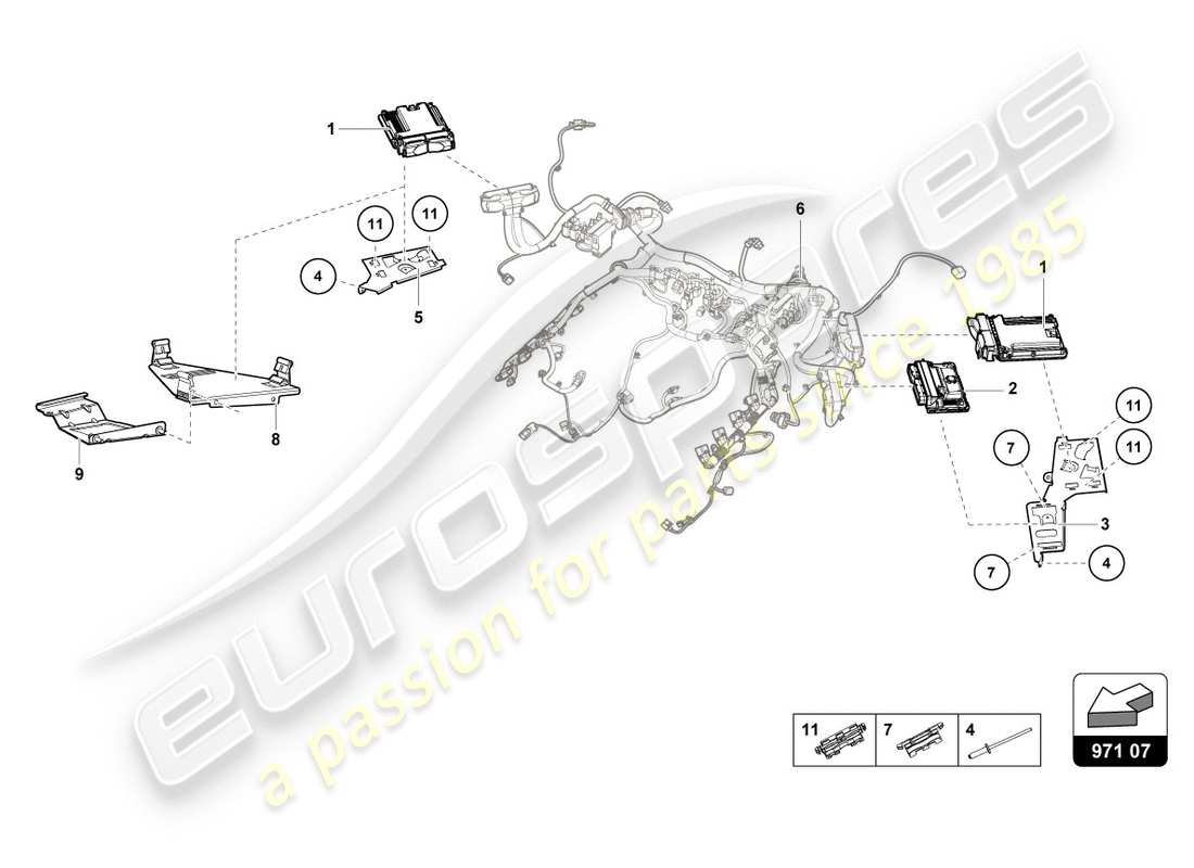 lamborghini lp610-4 avio (2016) engine control unit parts diagram