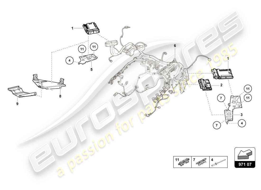 lamborghini lp580-2 coupe (2017) engine control unit part diagram