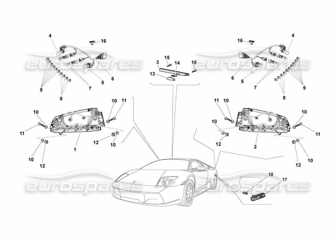 lamborghini murcielago lp670 lights parts diagram