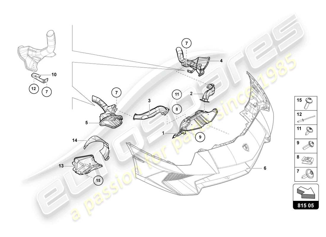 lamborghini lp750-4 sv roadster (2017) air duct cardboard part diagram