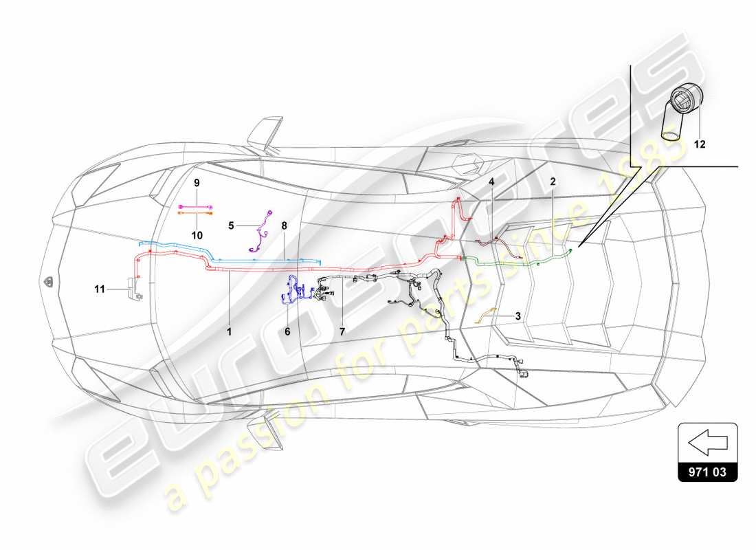 a part diagram from the lamborghini centenario parts catalogue