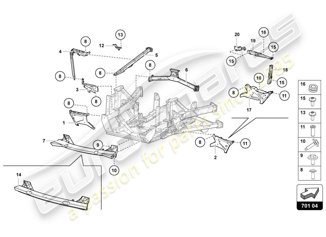 a part diagram from the lamborghini aventador lp720-4 parts catalogue