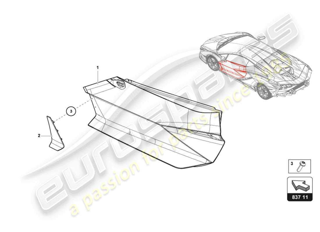 VIEW PARTS DIAGRAMS FROM THE LAMBORGHINI SIAN PARTS CATALOGUE a part diagram from the lamborghini sian parts catalogue