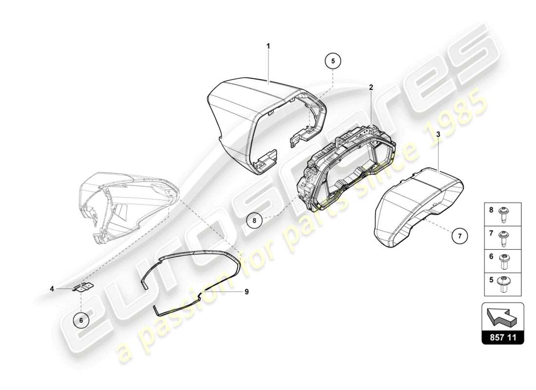 a part diagram from the lamborghini lp770-4 svj roadster (2020) parts catalogue