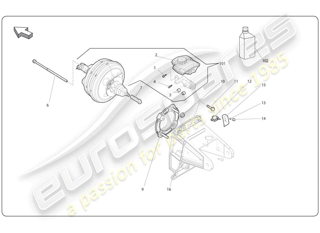 lamborghini super trofeo (2009-2014) pedal part diagram