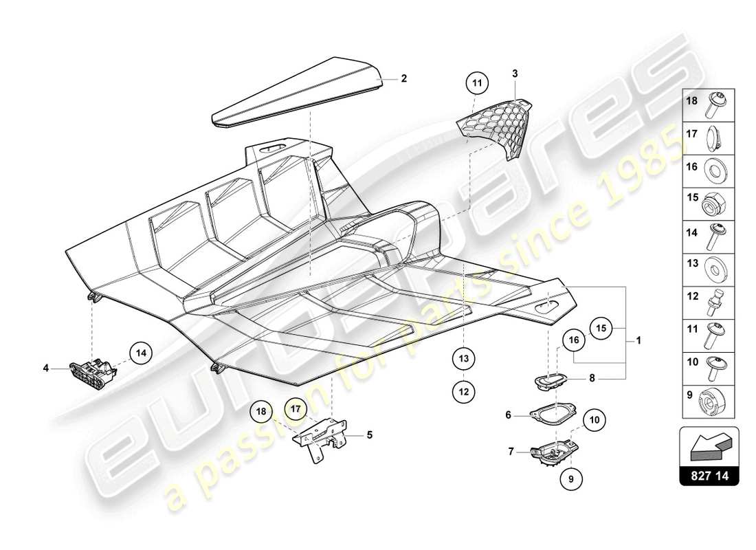 lamborghini lp770-4 svj coupe (2019) engine cover with insp. cover part diagram