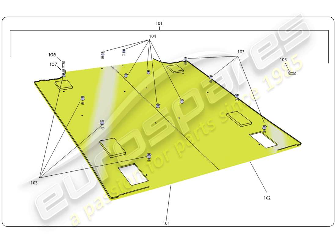 lamborghini super trofeo (2009-2014) underfloor parts diagram