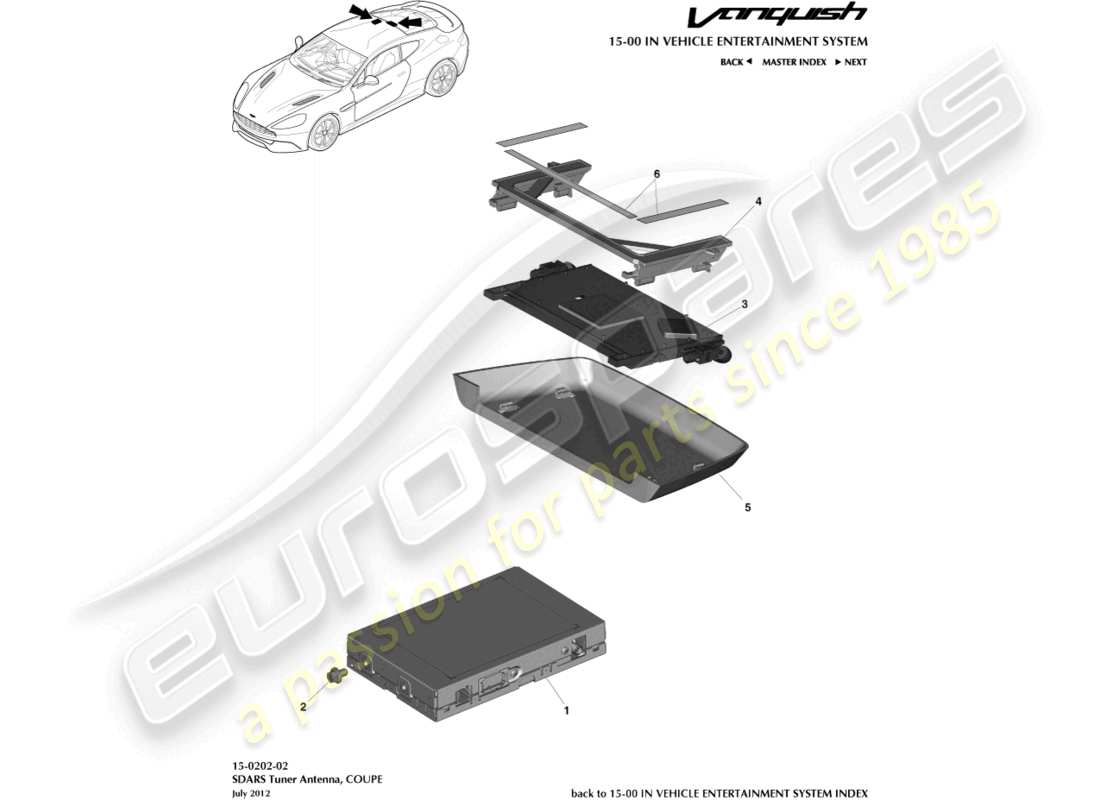 aston martin vanquish (2015) sdars tuner, coupe parts diagram