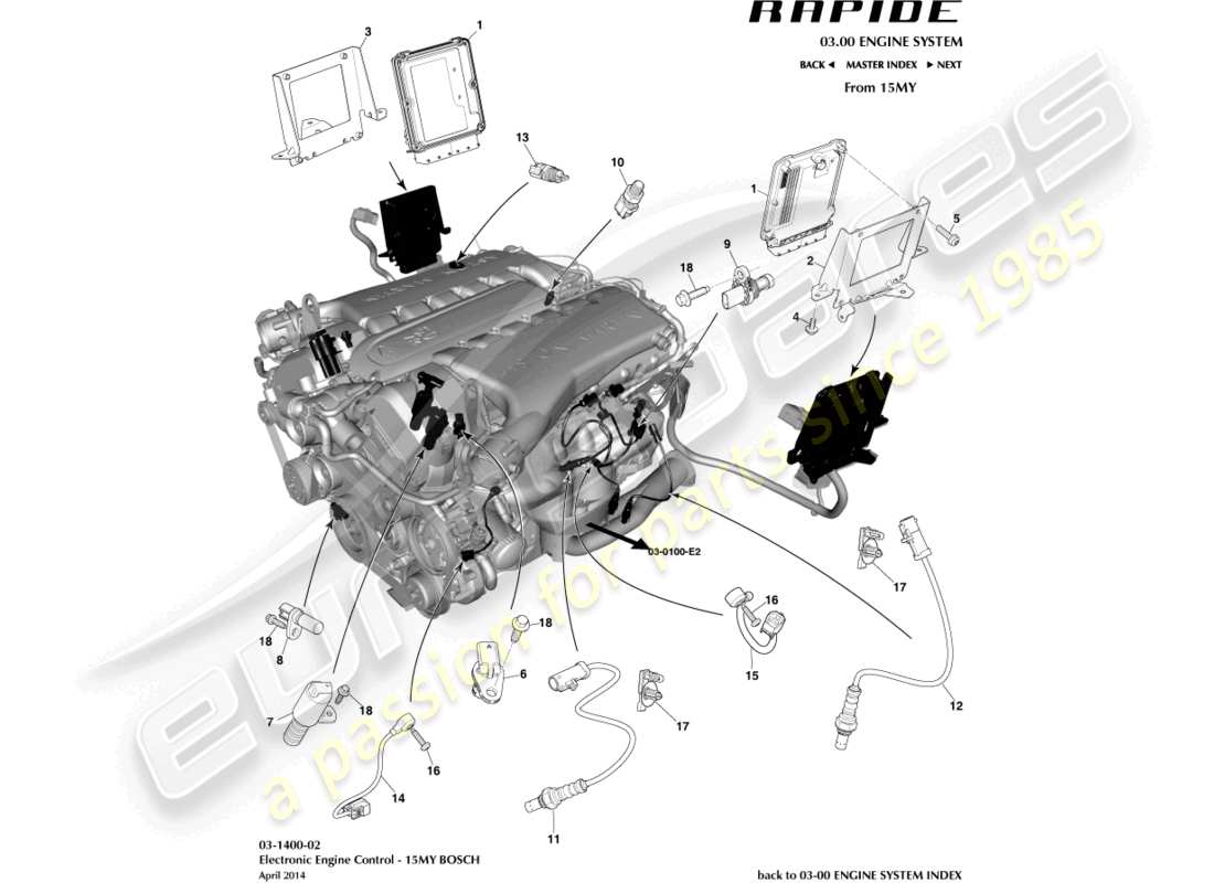 aston martin rapide (2011) electronic engine control, 15my part diagram