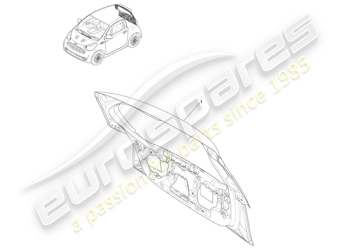 aston martin cygnet (2012) tailgate biw panel parts diagram