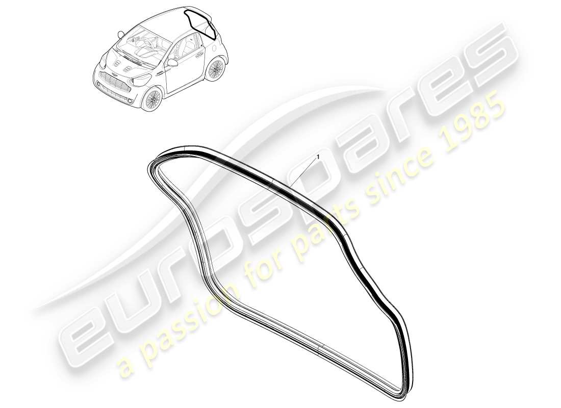 aston martin cygnet (2012) rear closure weatherstrip parts diagram