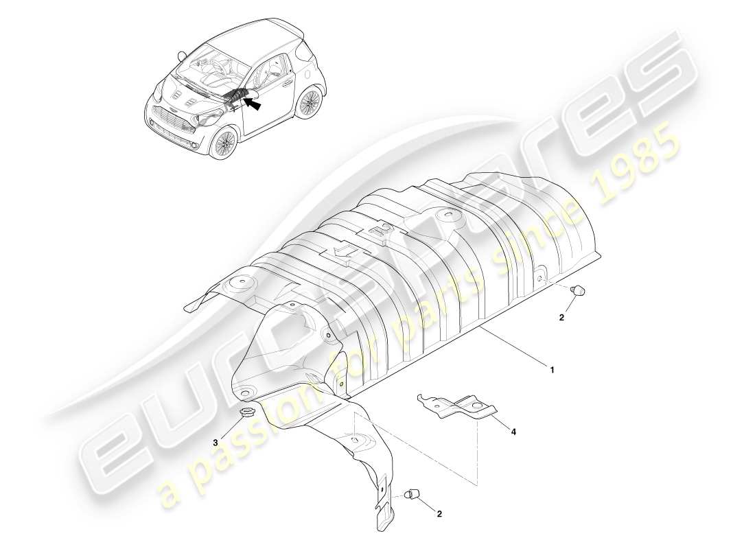 aston martin cygnet (2012) insulator sub-assy parts diagram