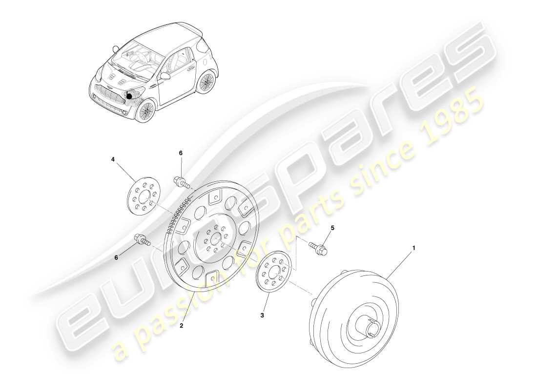 aston martin cygnet (2012) torque converter parts diagram