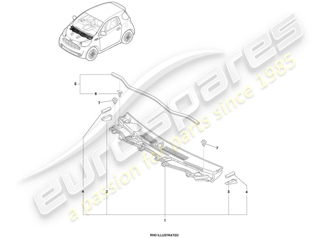 aston martin cygnet (2012) air intake components parts diagram