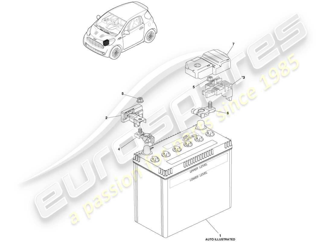 aston martin cygnet (2012) battery management parts diagram