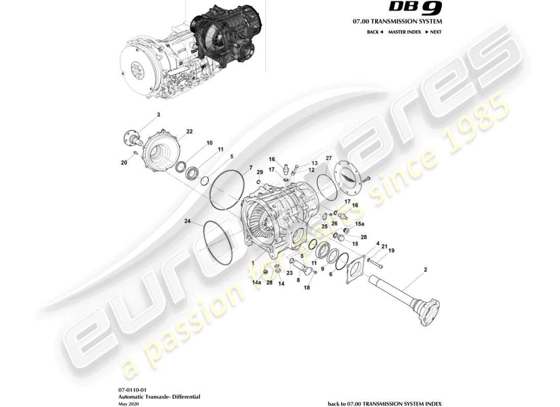 aston martin db9 (2014) differential part diagram