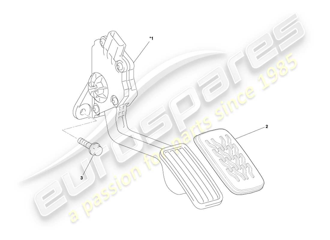 aston martin cygnet (2012) accelerator pedal parts diagram