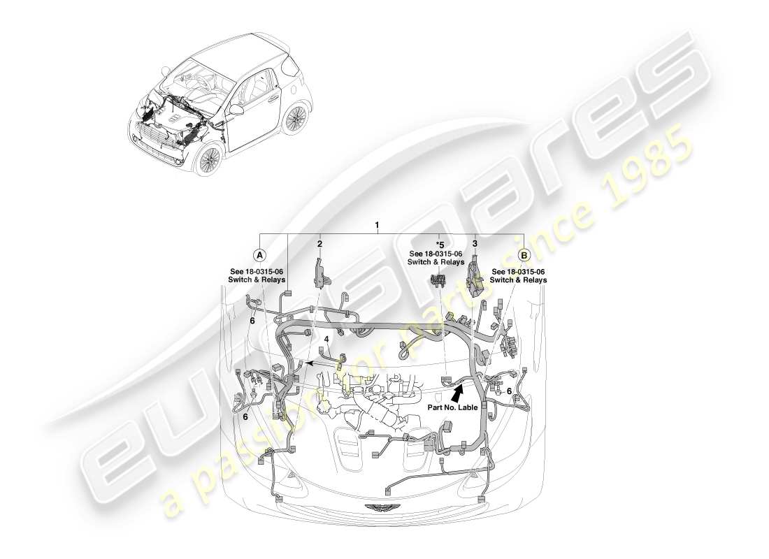 aston martin cygnet (2012) engine compartment wiring page 1 parts diagram