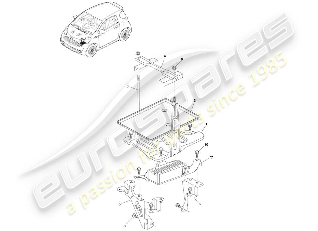 aston martin cygnet (2012) ancillary parts - manual parts diagram