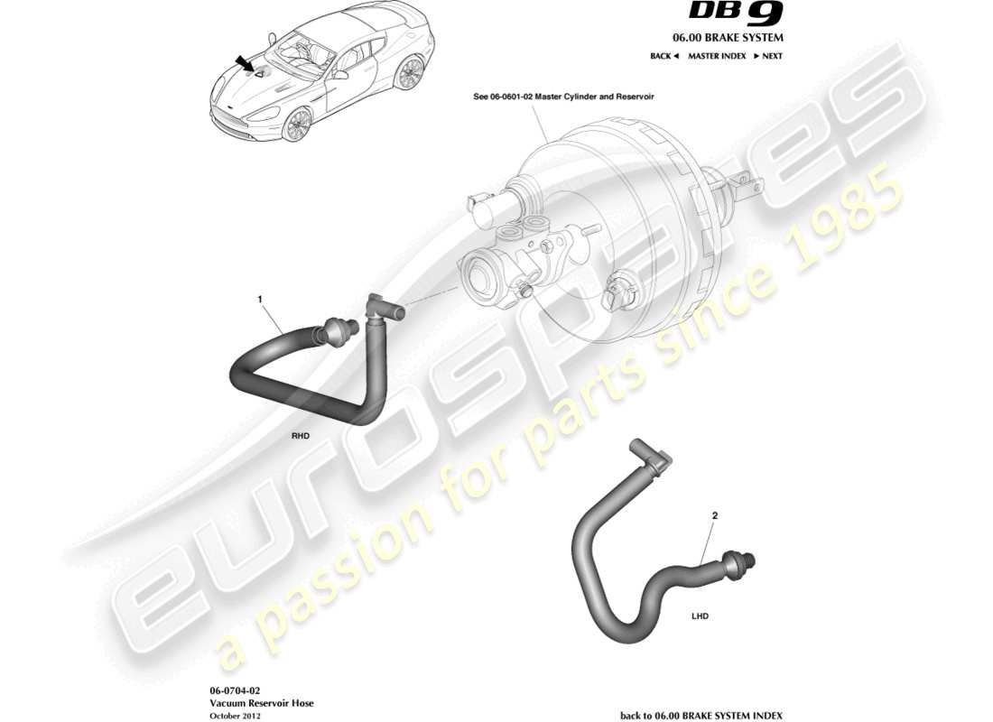 a part diagram from the aston martin db9 (2014) parts catalogue