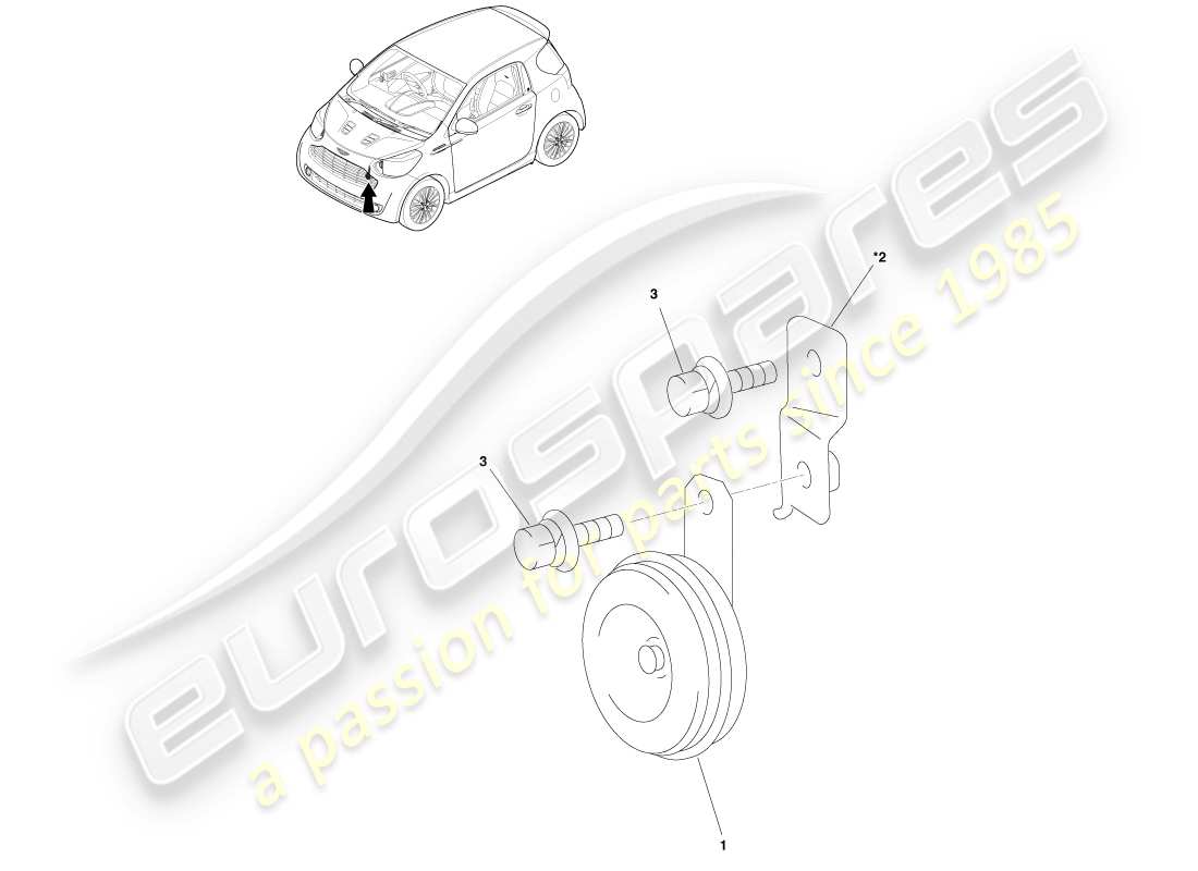 aston martin cygnet (2012) traffic horn parts diagram