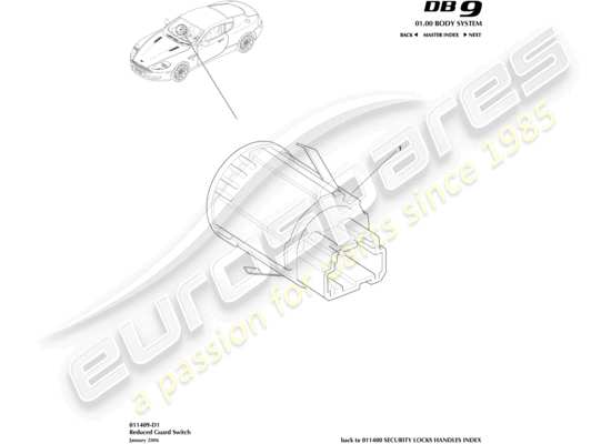 a part diagram from the aston martin db9 (2005) parts catalogue