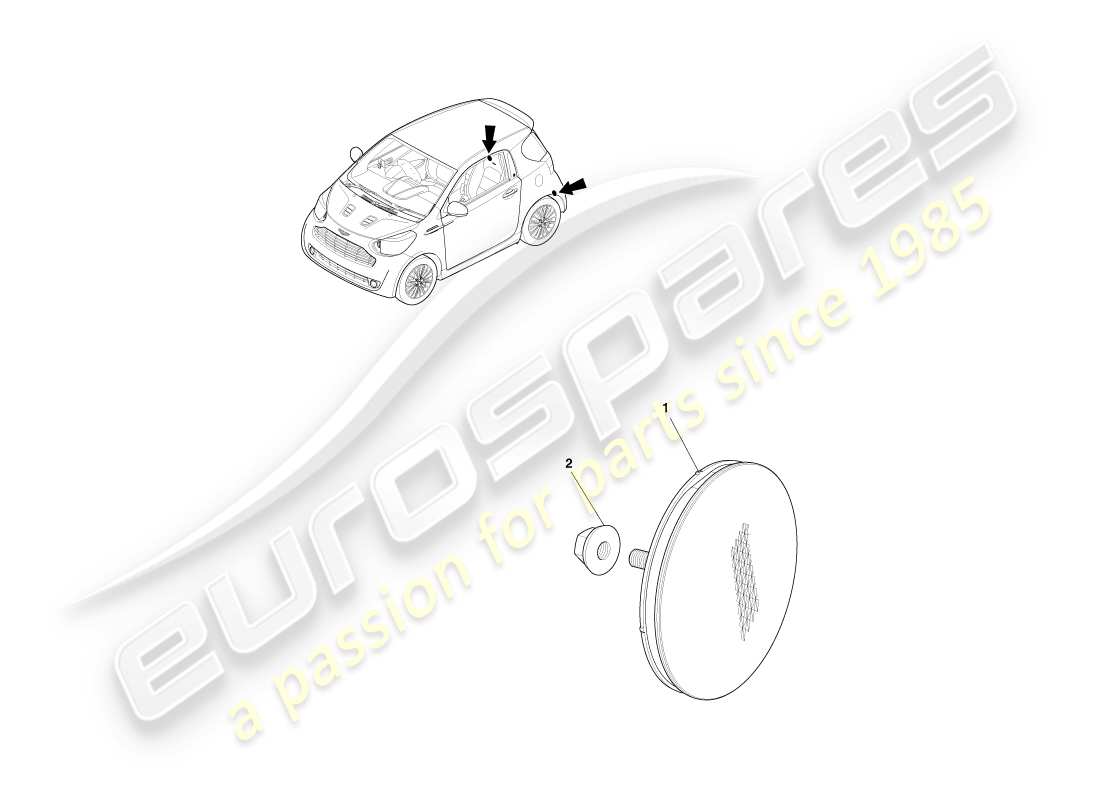 aston martin cygnet (2012) rear reflectors parts diagram