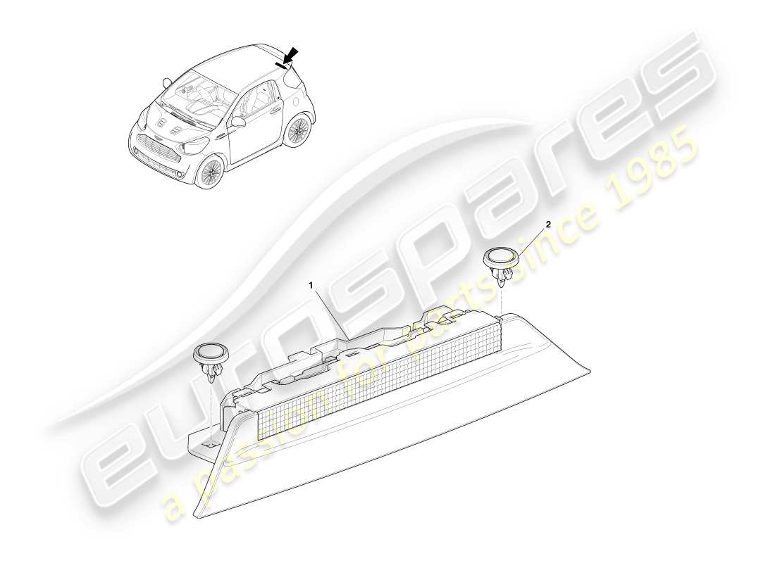 aston martin cygnet (2012) centre stop lamp parts diagram