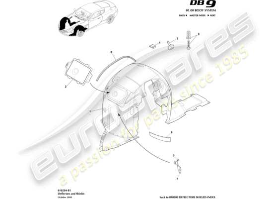 a part diagram from the aston martin db9 (2008) parts catalogue