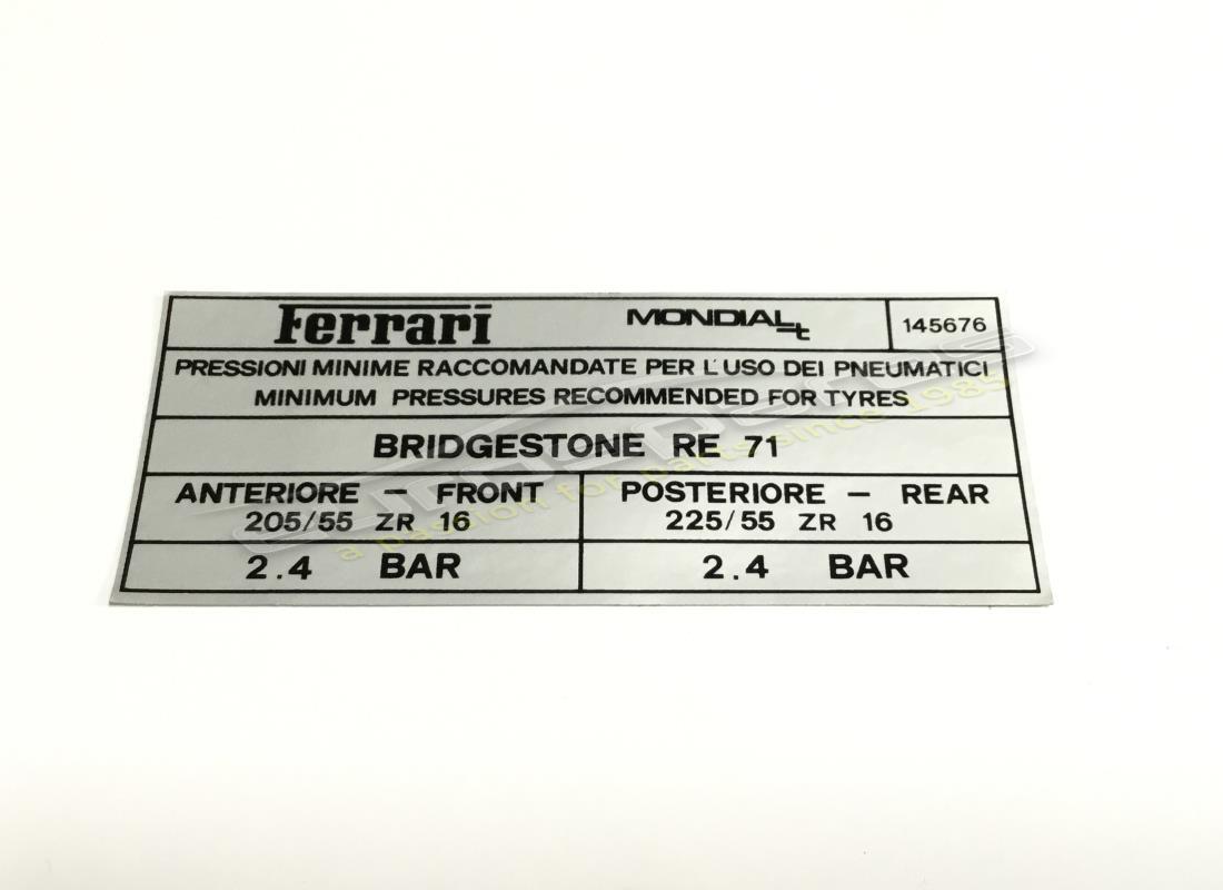 new ferrari bridgestone tyre inflation sticker. part number 145676 (1)