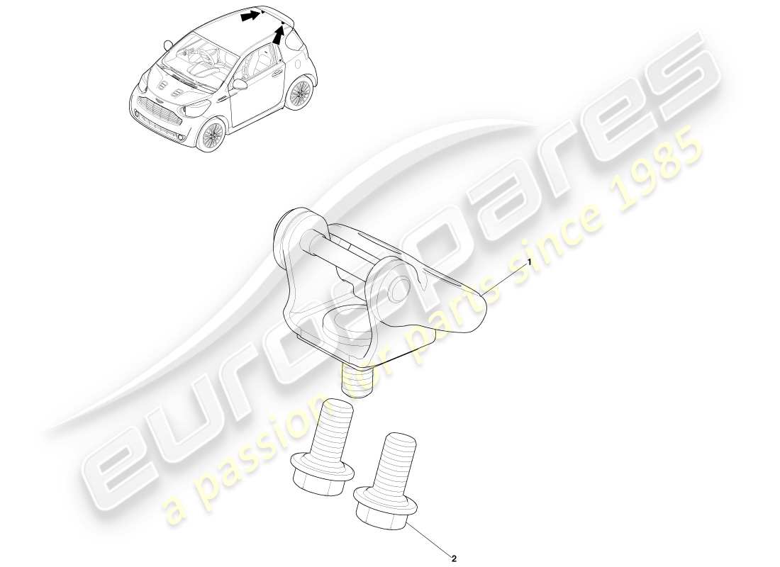 aston martin cygnet (2012) tailgate hinges parts diagram