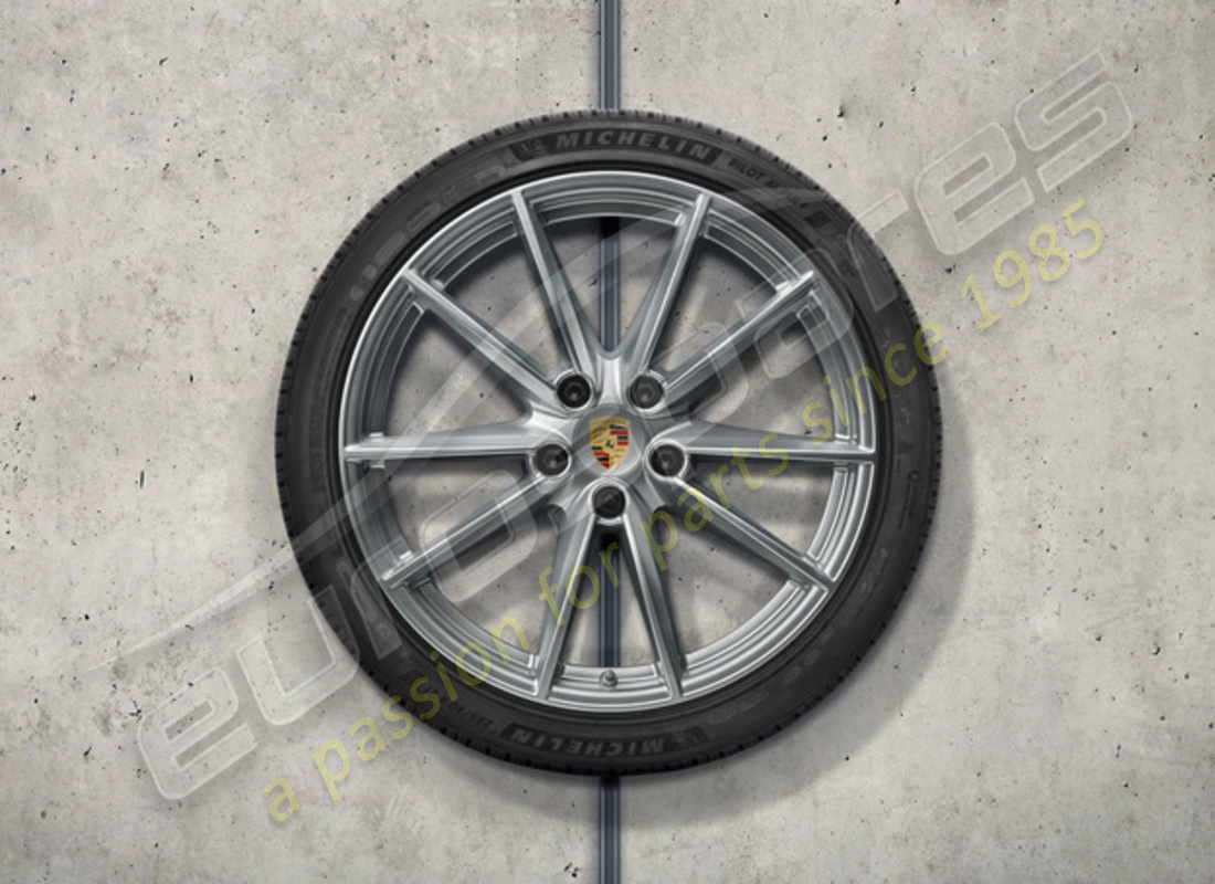 new porsche 20-/21-inch carrera s winter wheel and tyre set - 10-spoke design with open spokes. part number 992044602b (1)