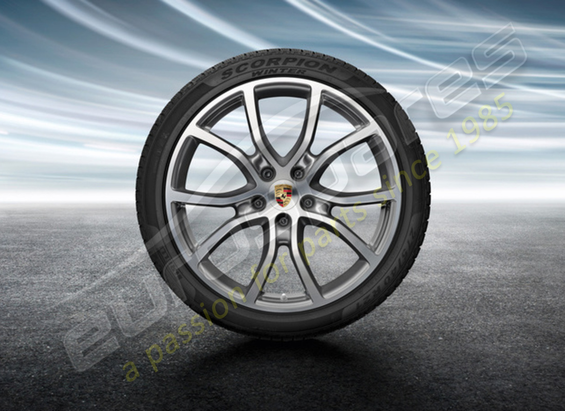 new porsche 21 inch exclusive design winter wheel and tyre set. part number 9y0044615j (1)