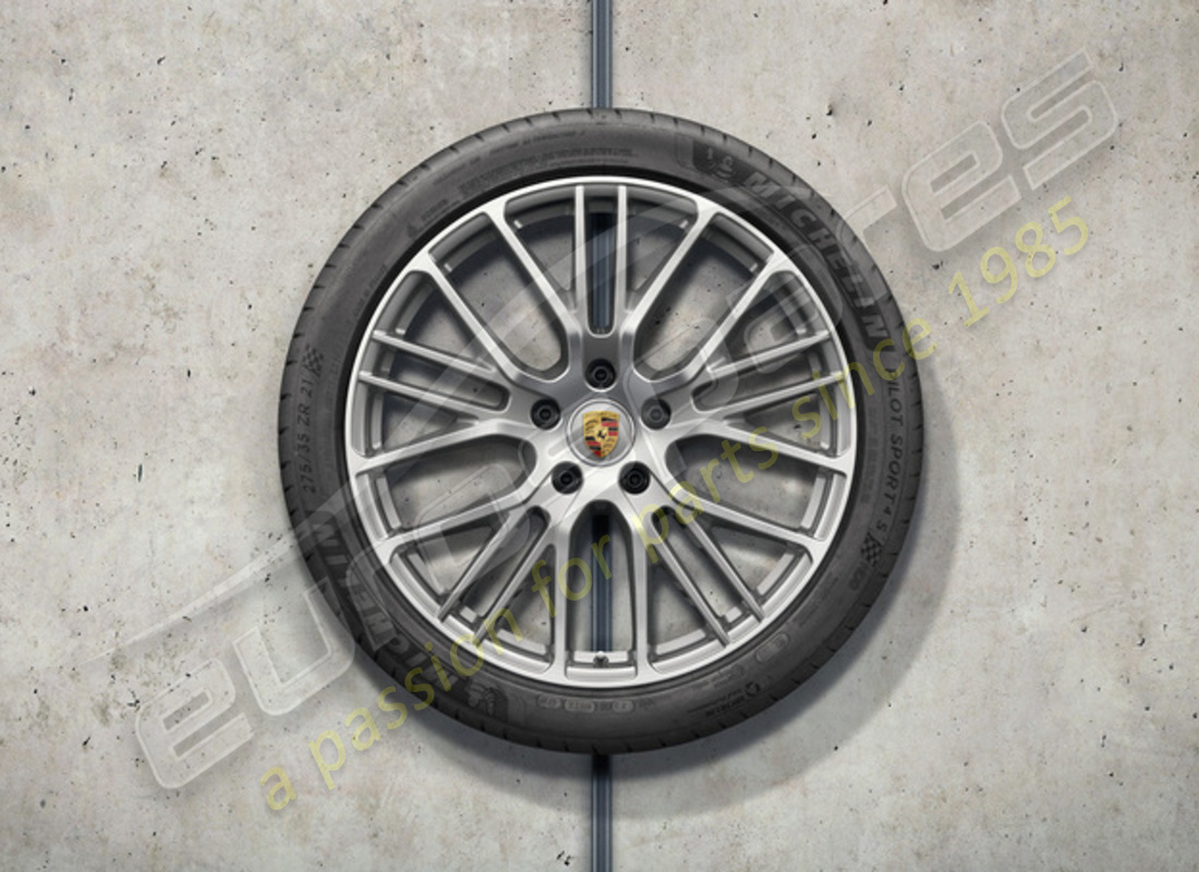 new porsche 21 inch exclusive design sport summer wheel and tyre set. part number 971044665p (1)