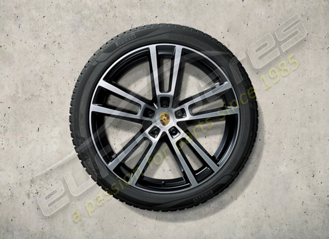 new porsche 22 inch sport design winter wheel and tyre set. part number 9y0044603p (1)