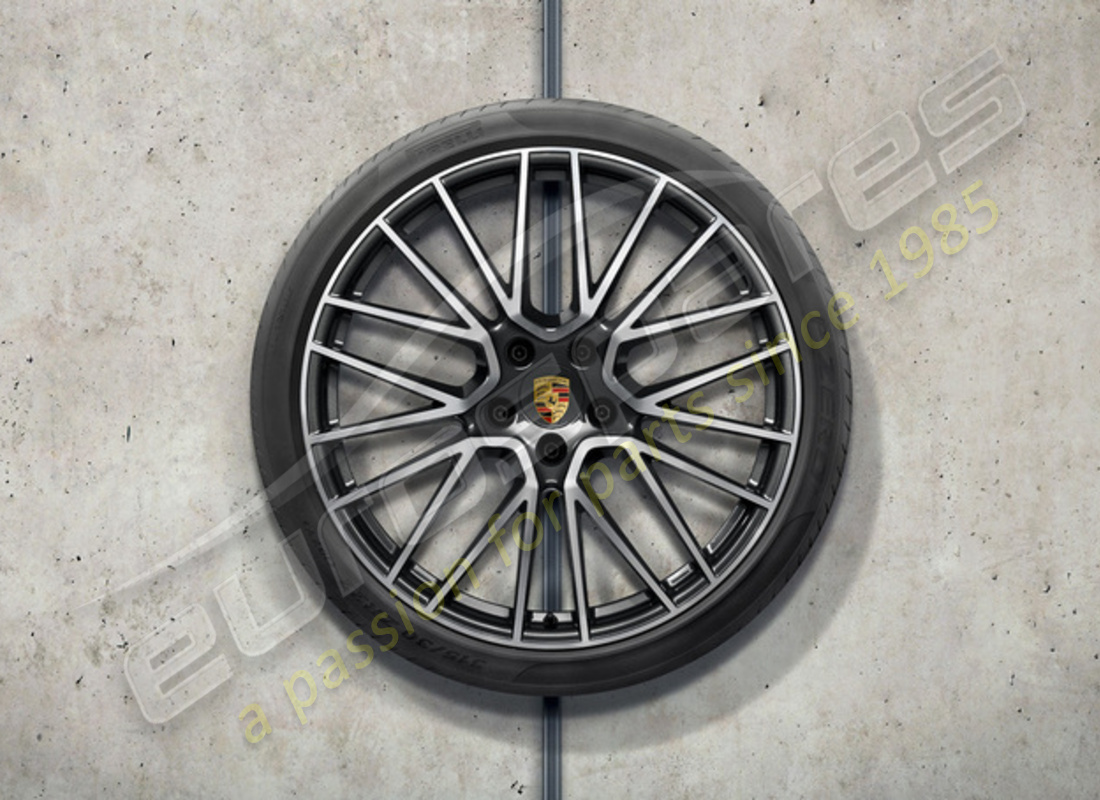 new porsche 22 inch rs spyder design summer wheel and tyre set. part number 9y0044640n (1)