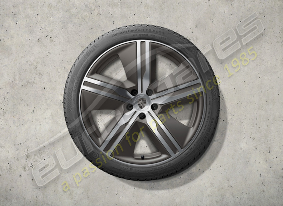 new porsche 22 inch exclusive design winter wheel and tyre set - painted in turbonite. part number 95c044600p (1)