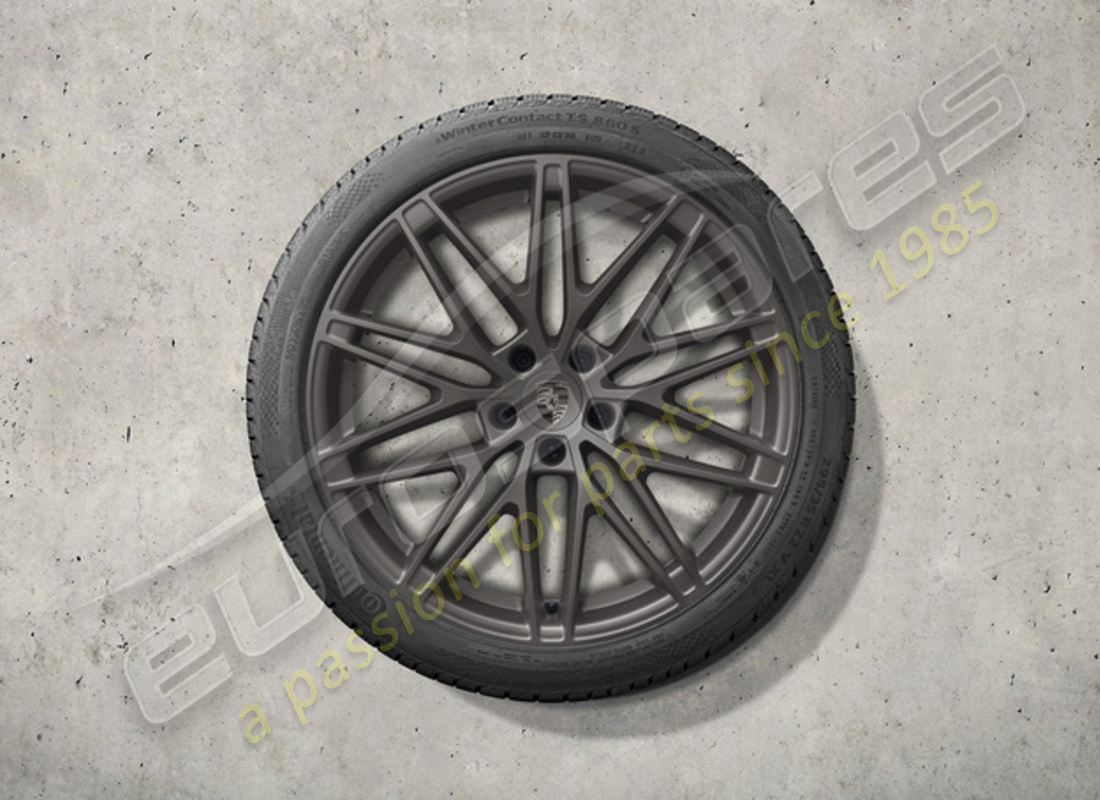 new porsche 22 inch rs spyder design winter wheel and tyre set - painted in turbonite. part number 95c044600k (1)