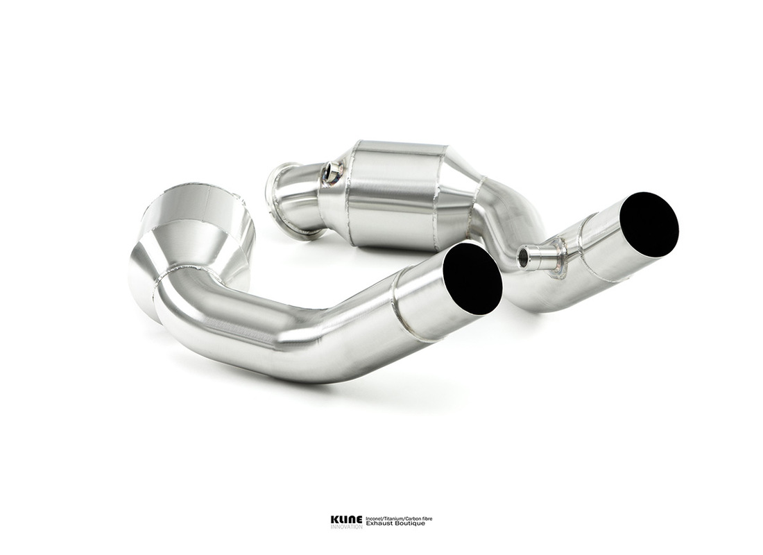 new kline innovation ferrari portofino 100cell cat pipe set - inconel. part number klferportofino100csinc (1)