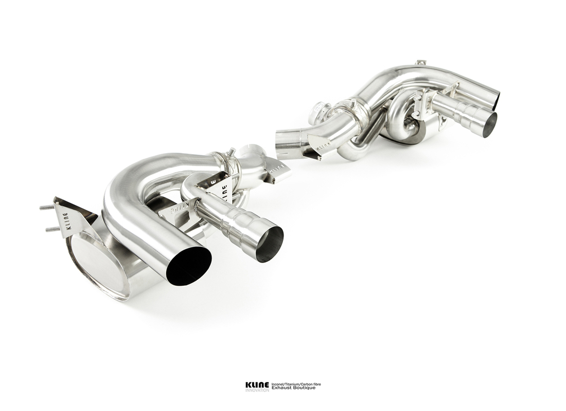 new kline innovation ferrari 812 rear valvetronic system - stainless steel. part number klfer812valversss (2)